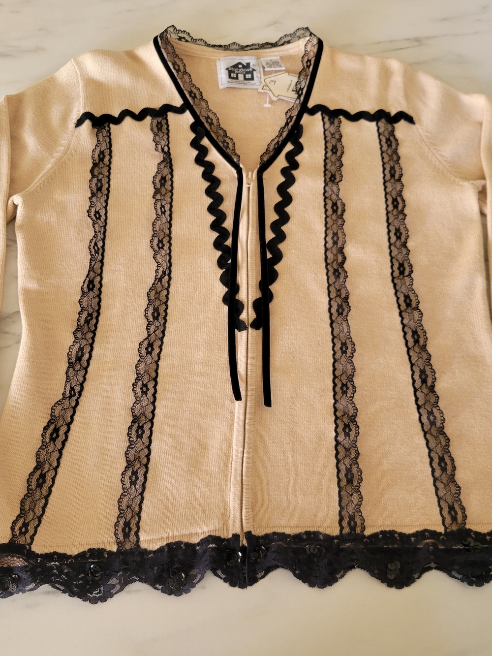 Storybook Knits VTG Cardigan S NWT Lady in Lace Sequin Velvet Whimsigoth